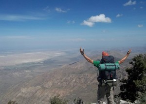 Me taking in the view from a remote overlook in the backcountry of the Guadalupe Mountains (the backpacking trip I just mentioned).